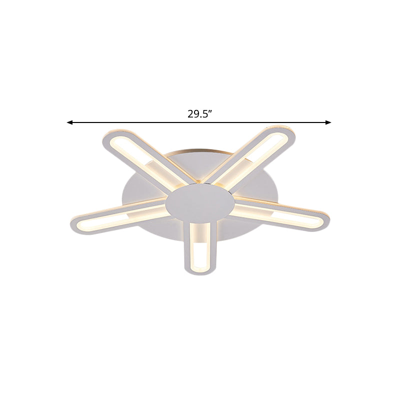 Contemporary Metallic Blossom Flush Mount Led Light In Warm/White - 29.5’/34’/30.5’ Wide