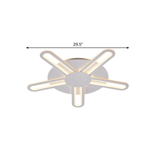 Contemporary Metallic Blossom Flush Mount Led Light In Warm/White - 29.5’/34’/30.5’ Wide