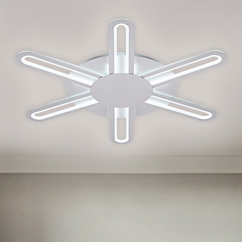 Contemporary Metallic Blossom Flush Mount Led Light In Warm/White - 29.5’/34’/30.5’ Wide