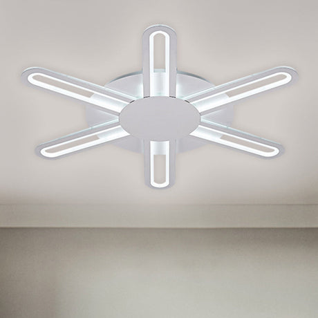 Contemporary Metallic Blossom Flush Mount Led Light In Warm/White - 29.5/34/30.5 Wide White / 30.5