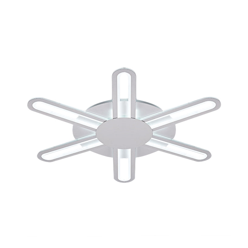 Contemporary Metallic Blossom Flush Mount Led Light In Warm/White - 29.5’/34’/30.5’ Wide