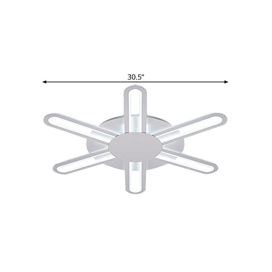 Contemporary Metallic Blossom Flush Mount Led Light In Warm/White - 29.5/34/30.5 Wide