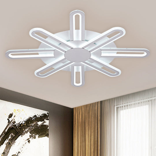 Contemporary Metallic Blossom Flush Mount Led Light In Warm/White - 29.5’/34’/30.5’ Wide