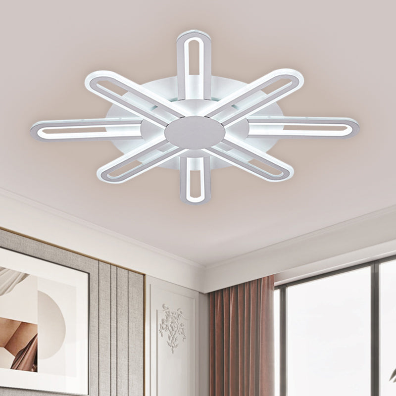 Contemporary Metallic Blossom Flush Mount Led Light In Warm/White - 29.5’/34’/30.5’ Wide