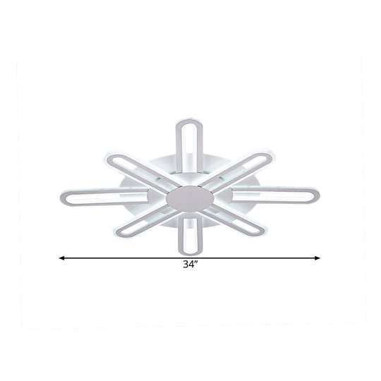 Contemporary Metallic Blossom Flush Mount Led Light In Warm/White - 29.5/34/30.5 Wide