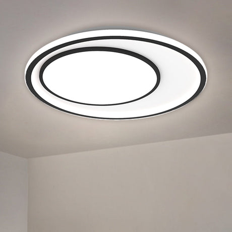 Nordic Led Flushmount Lighting Metal Round Ceiling Flush Mount In Black 16.5/20.5 Width Customizable