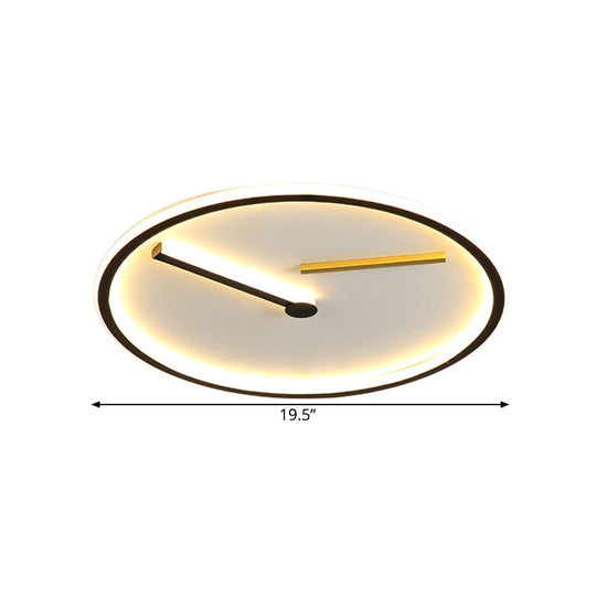 Modern Acrylic Led Close To Ceiling Light Fixture In Black - Warm/White Multiple Sizes