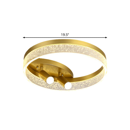 Modern Style Gold Round Led Flush Mount Spotlight - Warm/White Light 16/19.5 Width