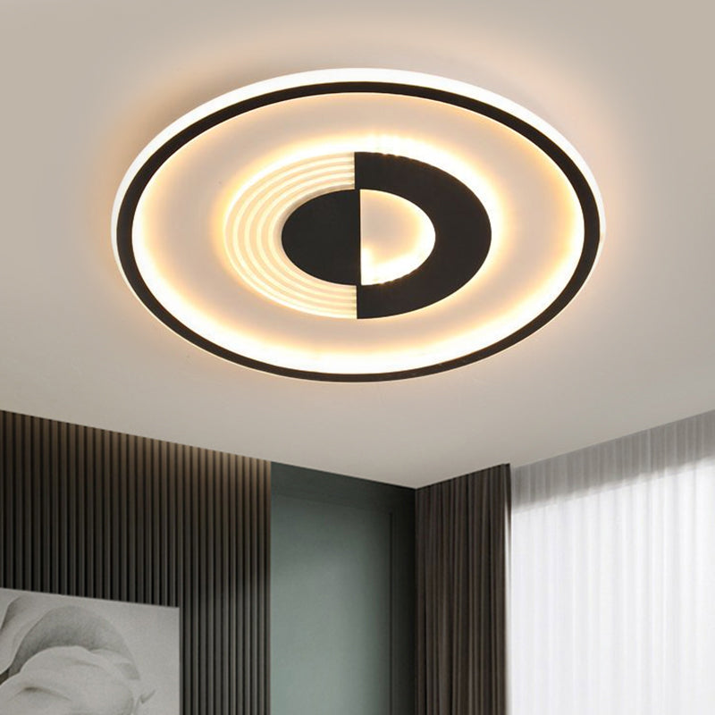 16’/19.5’ Round Acrylic Ceiling Lamp - Minimalist Led Flush Mount Lighting In Warm/White