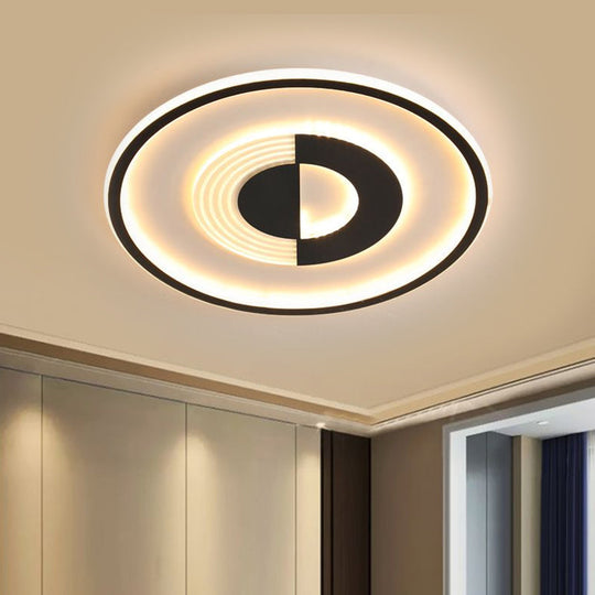 16’/19.5’ Round Acrylic Ceiling Lamp - Minimalist Led Flush Mount Lighting In Warm/White