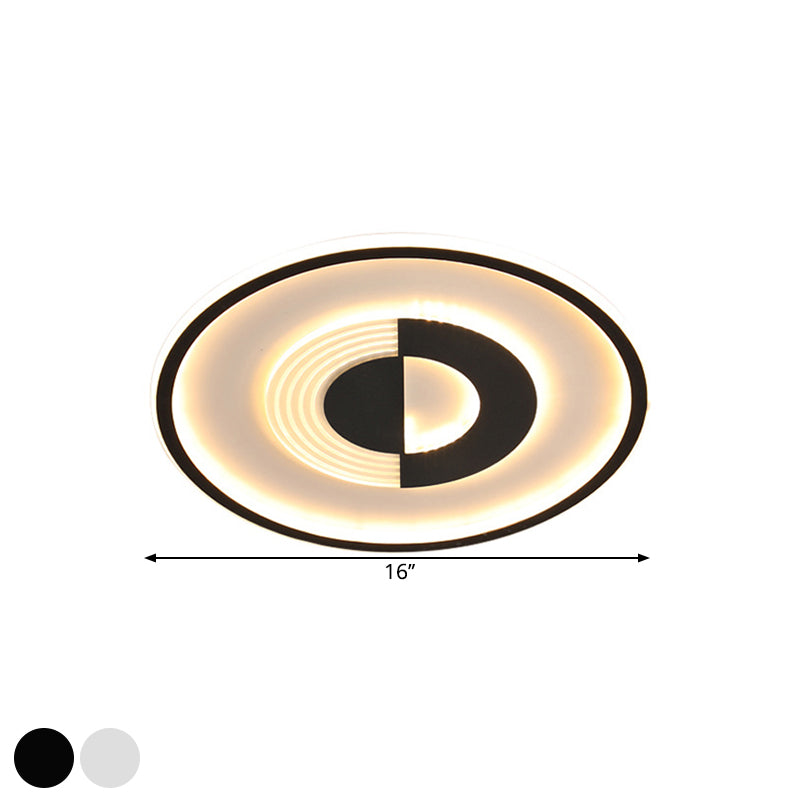 16’/19.5’ Round Acrylic Ceiling Lamp - Minimalist Led Flush Mount Lighting In Warm/White