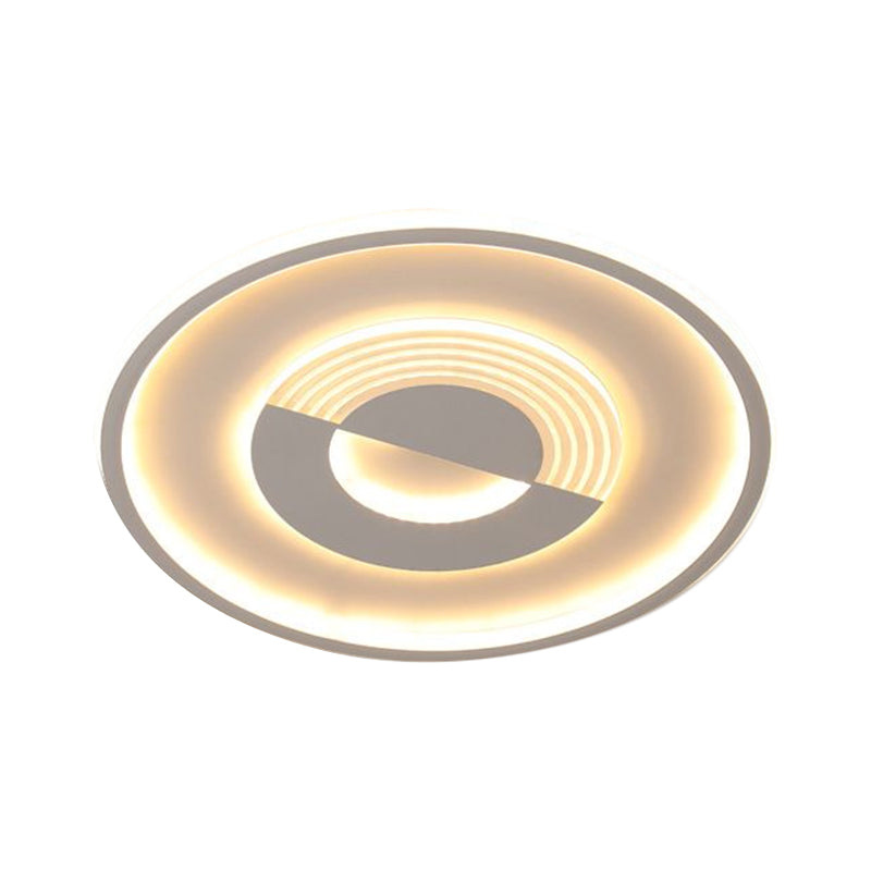16’/19.5’ Round Acrylic Ceiling Lamp - Minimalist Led Flush Mount Lighting In Warm/White