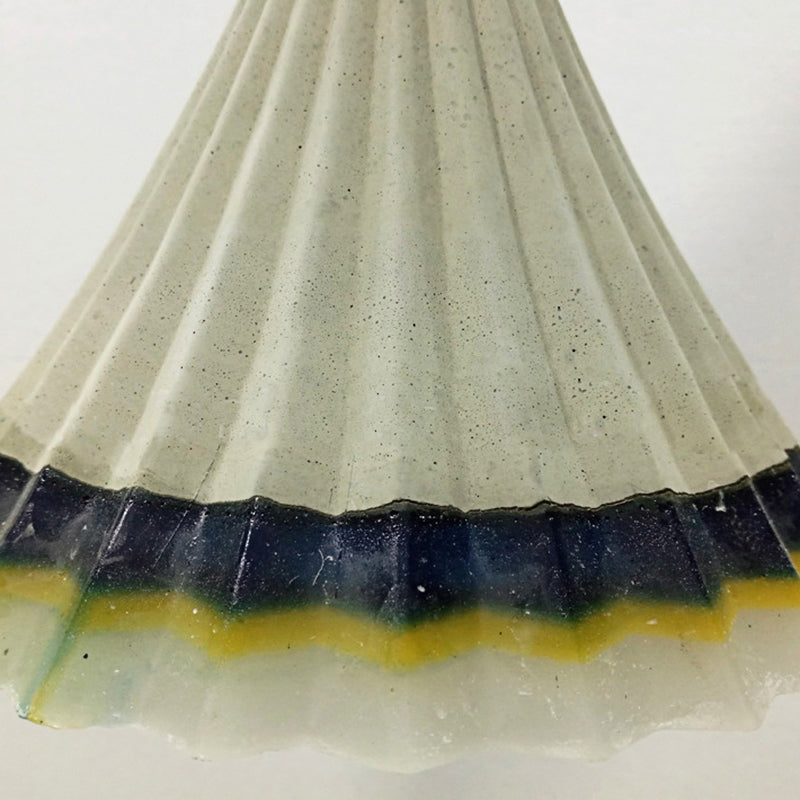 Vintage Style Grey Cement Scalloped Hanging Light For Dining Rooms - 1-Light Ceiling Lamp