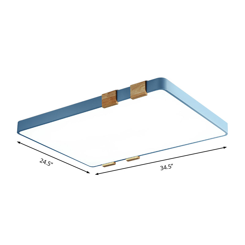 Modern Nordic Acrylic Flush Mount Ceiling Light Fixture - 1-Light Rectangular Lamp In