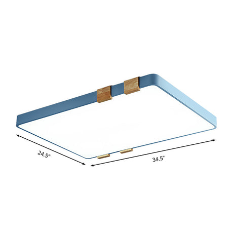 Modern Nordic Acrylic Flush Mount Ceiling Light Fixture - 1-Light Rectangular Lamp In