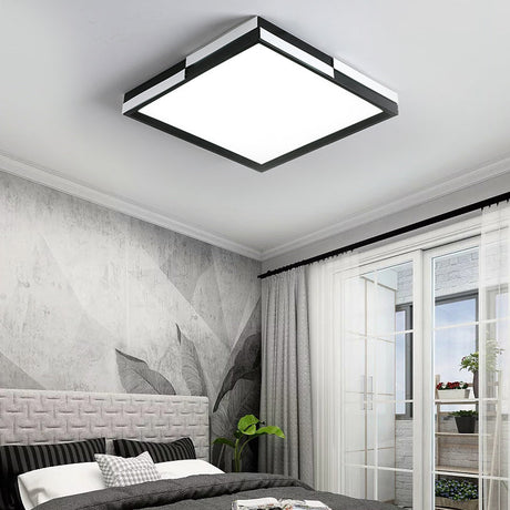 Modern Acrylic Led Black Flush Mount Light Warm/White 16/19.5/37.5 Wide