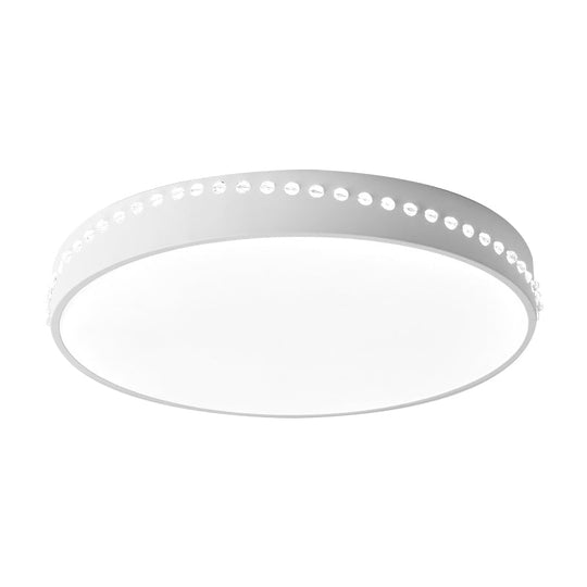 Modern Acrylic Flush Mount Drum Ceiling Light Fixture Led Black/White/Grey Warm/White