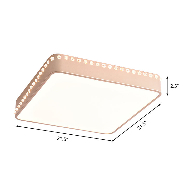 Modern Acrylic Led Ceiling Lamp With Crystal Accents - Available In Black White And Gold Finish