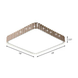 Contemporary Flush Mount Led Lamp - White/Gold Rectangular Ceiling Light Acrylic Shade Warm/White