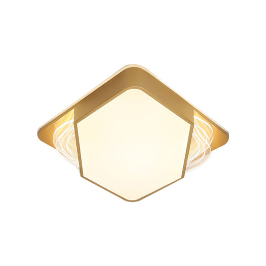 Contemporary Gold Flush Mount Led Ceiling Light In Warm/White 18/21.5/35.5’ Width’ Or ’Modern