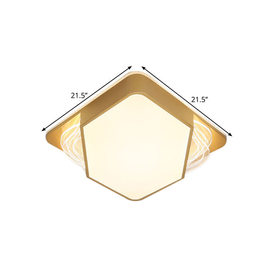 Contemporary Gold Flush Mount Led Ceiling Light In Warm/White 18/21.5/35.5’ Width’ Or ’Modern