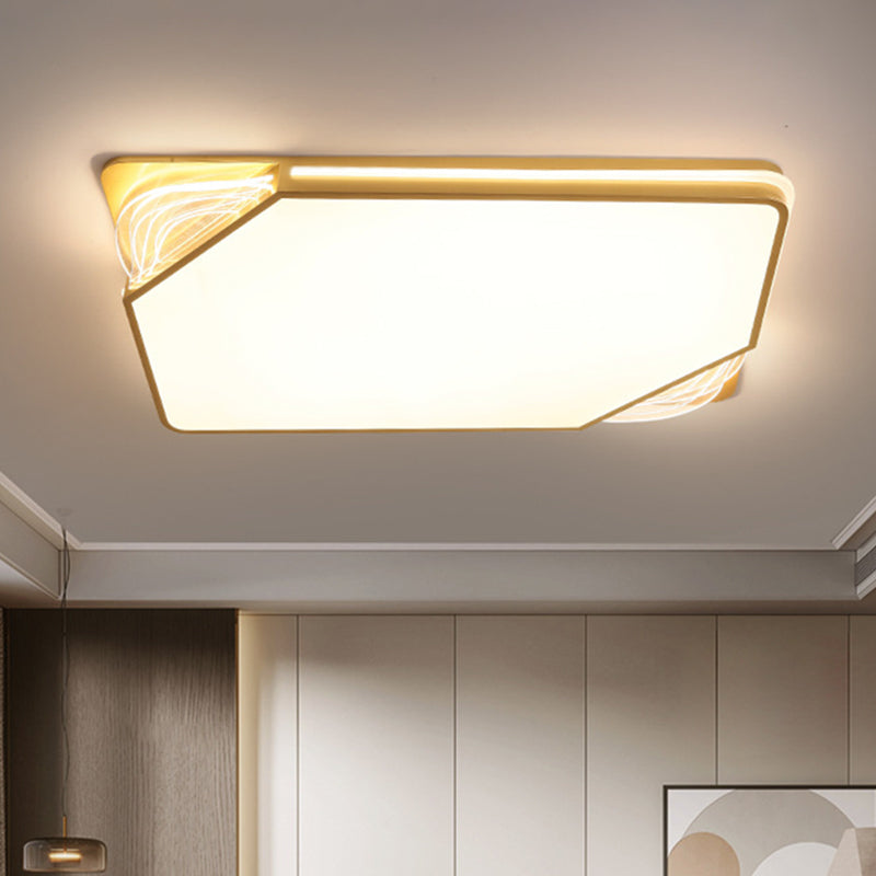 Contemporary Gold Flush Mount Led Ceiling Light In Warm/White 18/21.5/35.5’ Width’ Or ’Modern