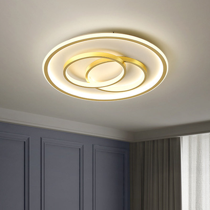 Black/Gold Metallic Crossed Ring Led Ceiling Light - Warm/White 16.5/20.5 W Gold / 16.5 White