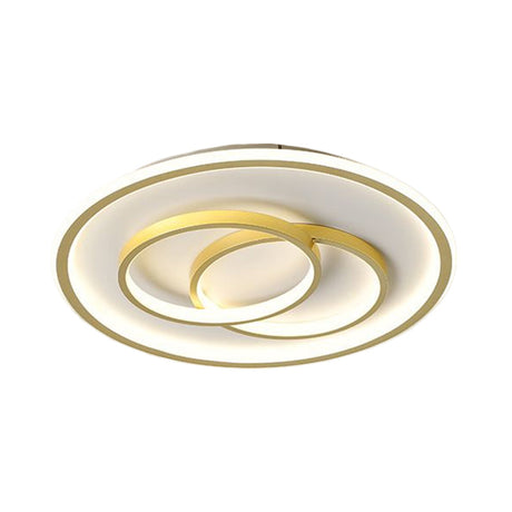 Black/Gold Metallic Crossed Ring Led Ceiling Light - Warm/White 16.5/20.5 W