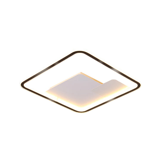 Nordic Style Led Ceiling Light Fixture - 18’/21.5’ Wide Square Design In Black Finish For