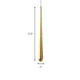 Minimalist Tapered Ceiling Light: Black/Brass Led Pendant Fixture For Living Room With Adjustable