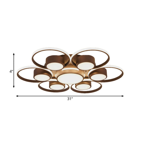 Contemporary Led Ceiling Light With Acrylic Shade Available In Warm/White - 2/4/6 Lights Flush Mount