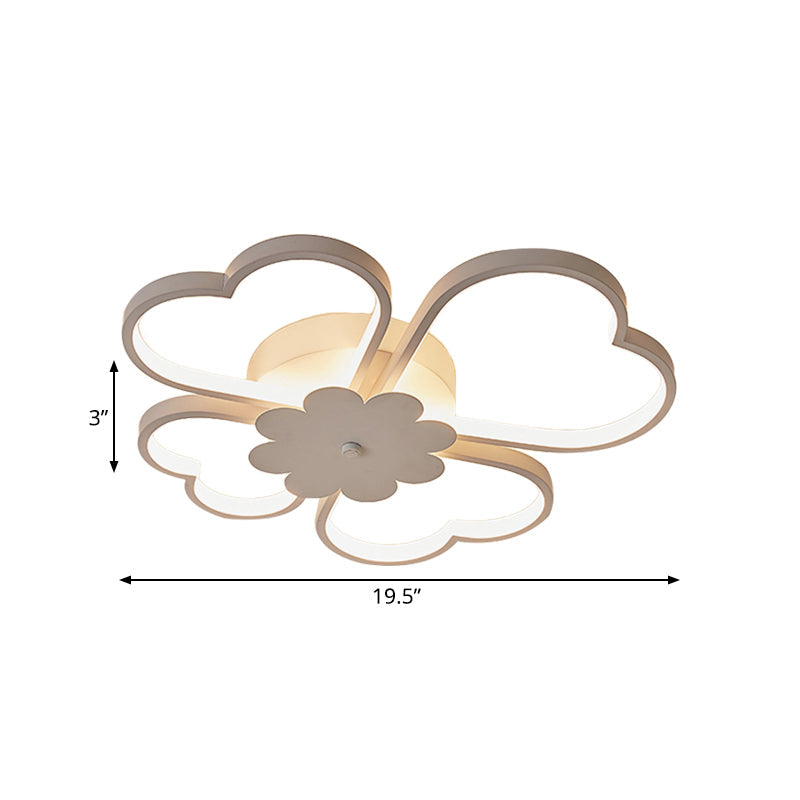 Simplicity Led Flower Ceiling Light In White/Brown - 19.5’/23.5’ Wide Warm/White/Natural