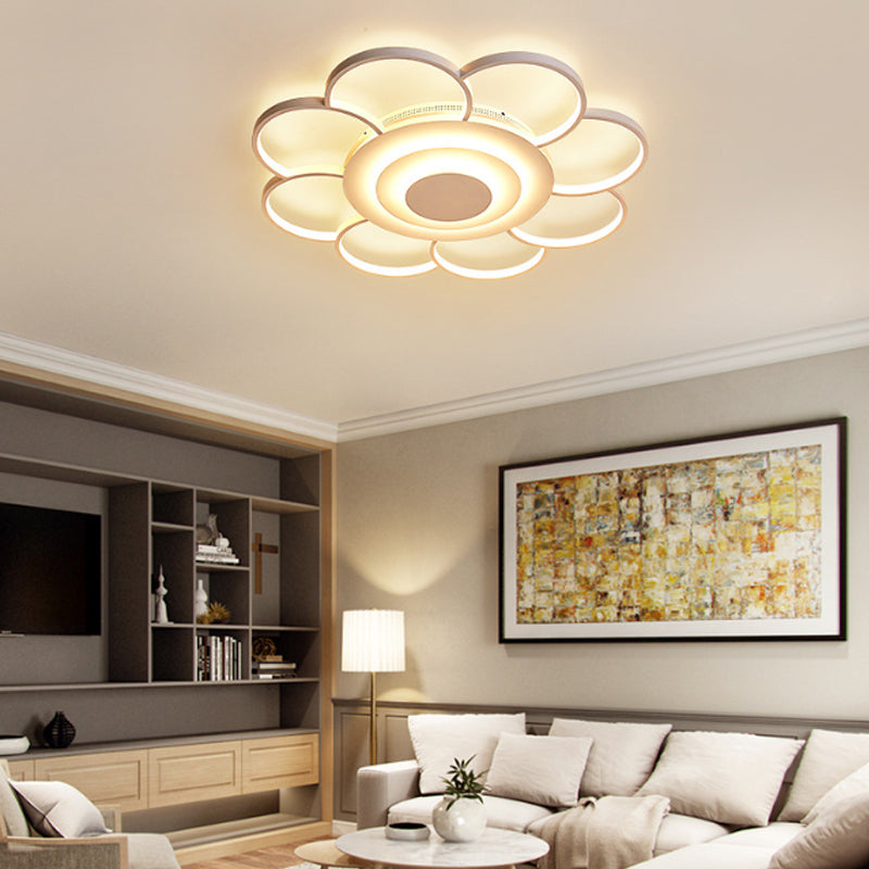 31.5’/39’ Flower Flushmount Acrylic Led White Ceiling Light In Warm/White/Natural - Simple & Wide
