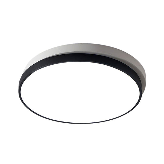 Modern Metal Flush Mount Ceiling Light Fixture With Led Acrylic Shade - Black 11/15/19 Diameter