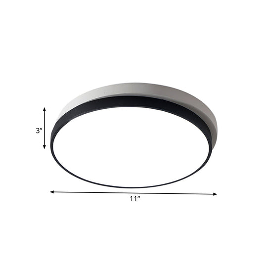 Modern Metal Flush Mount Ceiling Light Fixture With Led Acrylic Shade - Black 11/15/19 Diameter