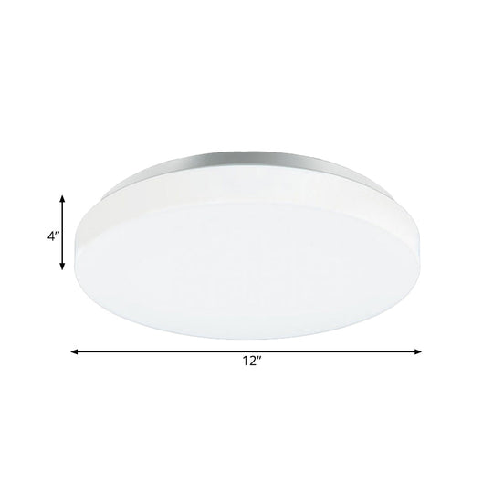 Modern Round Led Ceiling Light With Acrylic Shade - Metal White 7.5’/9’/12’ Dia Flush Mount
