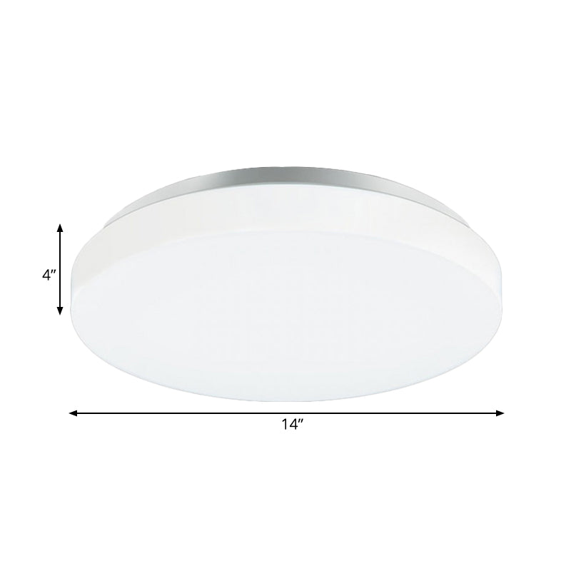 Modern Round Led Ceiling Light With Acrylic Shade - Metal White 7.5’/9’/12’ Dia Flush Mount