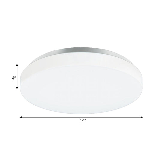 Modern Round Led Ceiling Light With Acrylic Shade - Metal White 7.5’/9’/12’ Dia Flush Mount