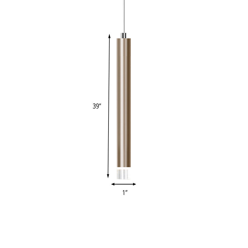Modern Slim Metal Pendant Light In Black/Gold With Warm/White Led - 12’/19.5’/23.5’ Height