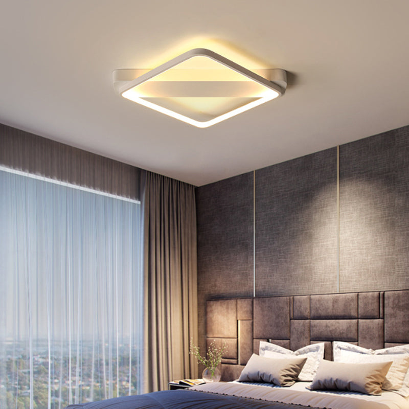 Rectangular Led Flush Light: Modern Acrylic Ceiling Fixture (18/21.5/25.5) With Warm/White Light For