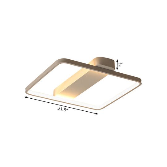 Rectangular Led Flush Light: Modern Acrylic Ceiling Fixture (18’/21.5’/25.5’) With Warm/White