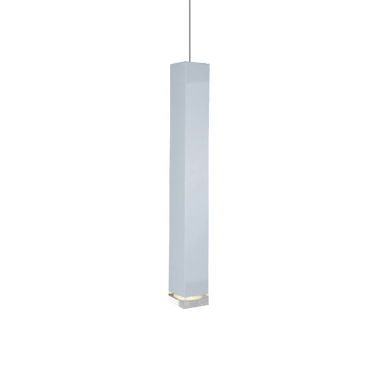 Harper - Modern Cuboid Suspension Light Metal Black/White Dining Room Led Pendant In White/Warm