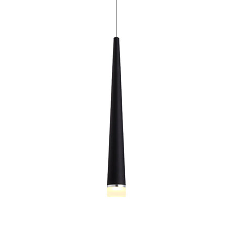 Minimalist Tapered Ceiling Light: White/Black Metal Led Pendant Fixture In White/Warm/Neutral
