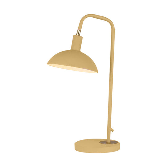 Zoé - Nordic Metallic Dome Shade Nightstand Lamp 1 Bulb Pink/Yellow/Blue Table Light For Bedside