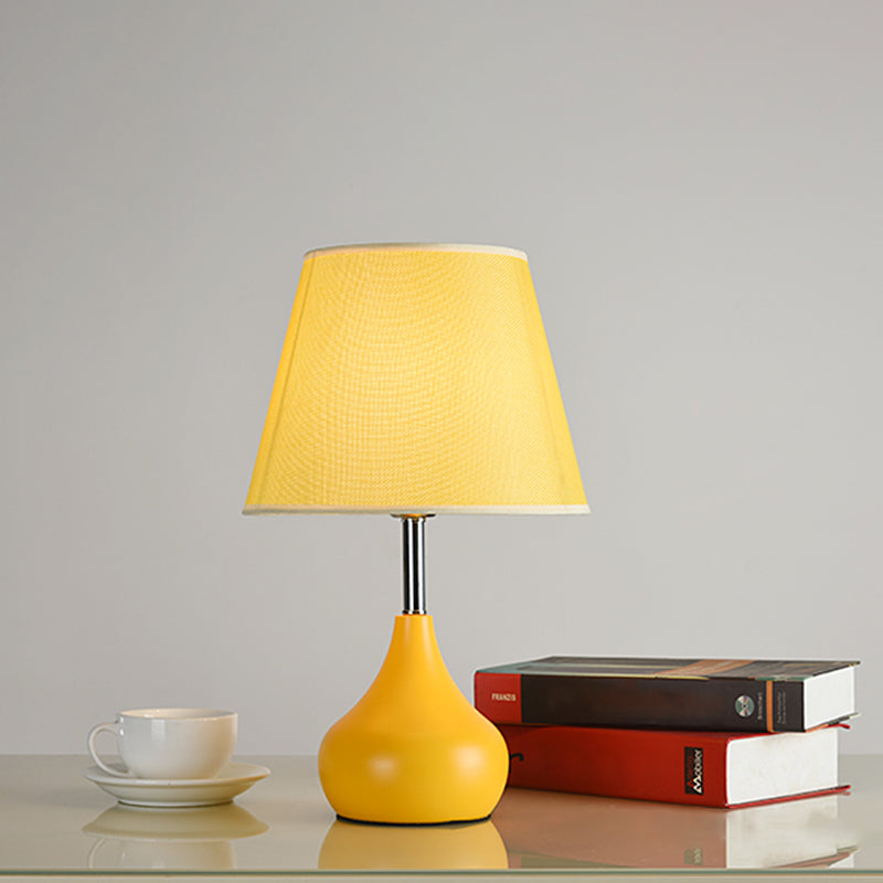 Valentina - Conical Study Room Table Light: Modern Reading Lamp With Vase Base In