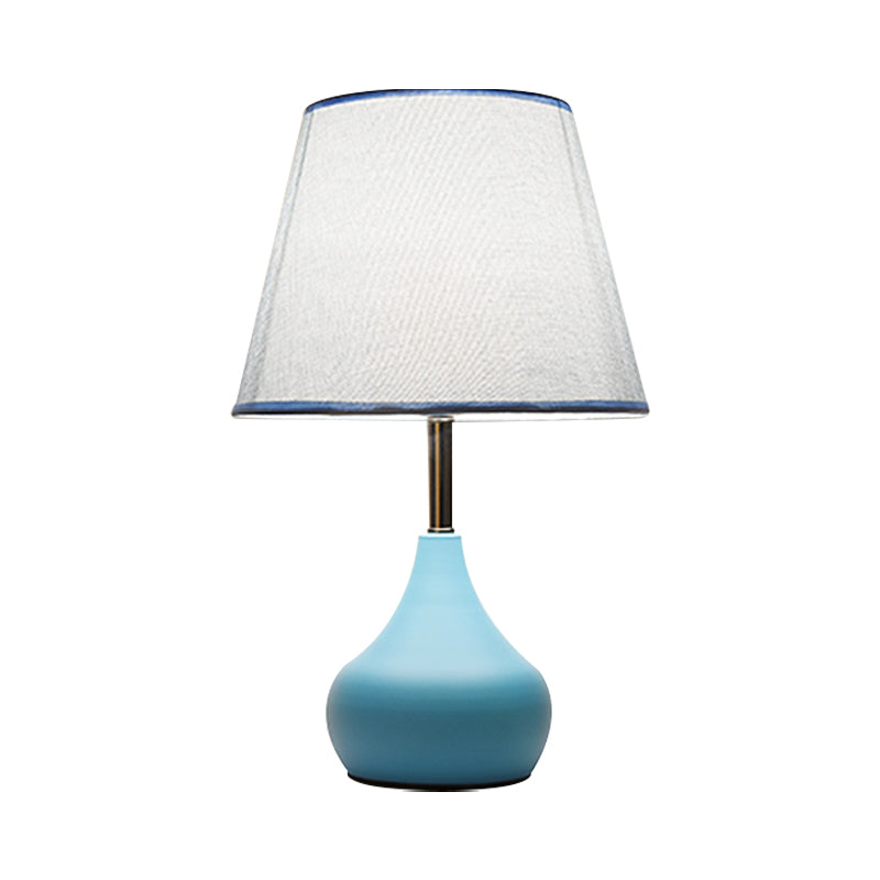 Valentina - Conical Study Room Table Light: Modern Reading Lamp With Vase Base In