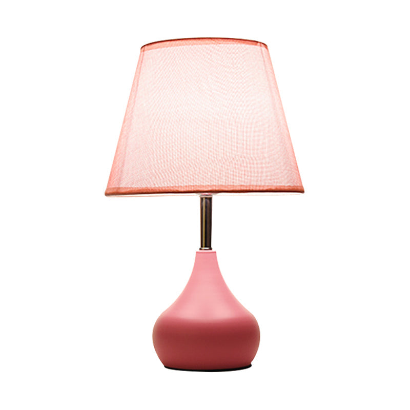 Valentina - Conical Study Room Table Light: Modern Reading Lamp With Vase Base In