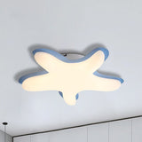 Starfish Flush Ceiling Light: Acrylic Led Fixture For Bedrooms White/Pink/Yellow