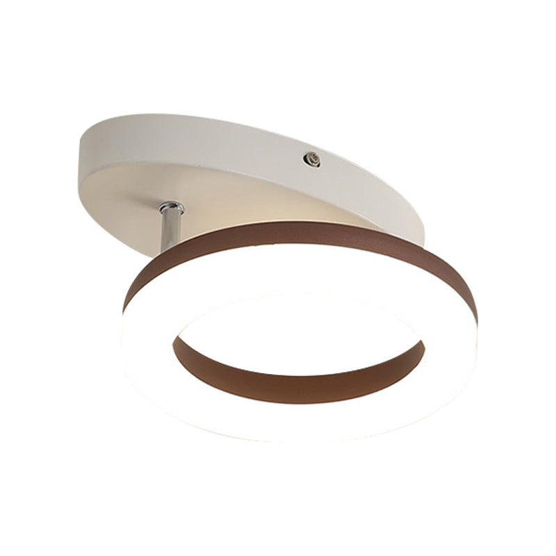 Contemporary Led Flush Mount Light With White/Warm Glow & Metal Ring In 8.5’/11.5’ Width