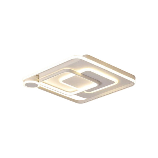 Modern Acrylic Flush Mount Nordic Lamp - Black/White Led Ceiling Light In Warm/White 18’/21.5’ Wide